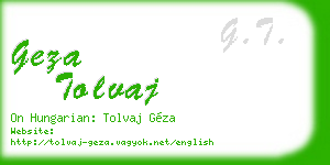 geza tolvaj business card